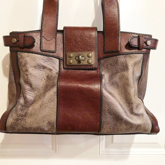 Fossil Long Live Vintage 1954 Bag/Satchel in brown/pewter - Picture 3 of 12
